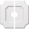 Ekena Millwork Locke Architectural Grde PVC Contemporary Ceiling Medallion, Two Piece, 14"OD x 3"ID x 8 1/4"C x 1"P CMP14LE2-03000 - alternate 1